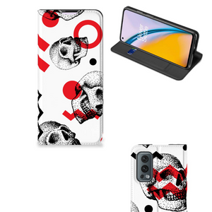 Mobiel BookCase OnePlus Nord 2 5G Skull Red