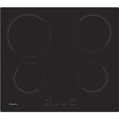 CANDY CH64CCB - Keramische kookplaat - 4 gebieden - 6500 W - B 56 x D 49 cm - Glascoating - Zwart