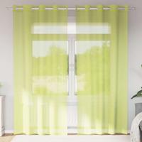 VidaXL Gordijnen voile met doorvoertules 2 st 140x245 cm appelgroen