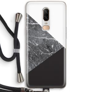 Combinatie marmer: OnePlus 6 Transparant Hoesje met koord