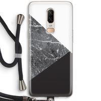 Combinatie marmer: OnePlus 6 Transparant Hoesje met koord