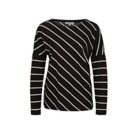 comma casual identity gestreepte longsleeve zwart/wit - thumbnail