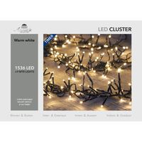 Clusterverlichting met timer en dimmer 1536 leds warm wit 9 m    - - thumbnail