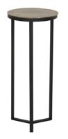 Light & Living Bijzettafel 'Retiro' zuil, mat zwart+ruw antiek brons