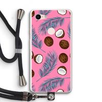 Kokosnoot roze: Pixel 3 XL Transparant Hoesje met koord