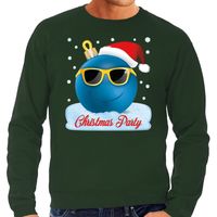 Foute kerst sweater / trui Christmas party groen voor heren - thumbnail