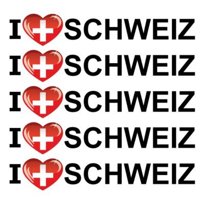 Sticker - 5x - I love Schweiz - 19 x 4 cm - Zwitserland - landenthema