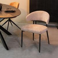 LABEL51 Eetkamerstoel Bliss - Clay - Elite - Zwart Metalen Frame