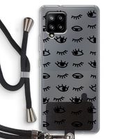 Eye pattern #2: Samsung Galaxy A42 5G Transparant Hoesje met koord
