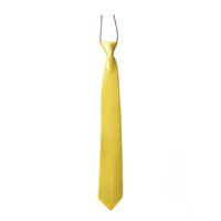 Carnaval verkleed accessoires stropdas zijdeglans - geel - polyester - heren/dames - thumbnail