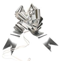 Santex trouwauto lint met strikjes - Bruiloft - zilver - just marriedA - autodecoratie set - Feestdecoratievoorwerp - thumbnail