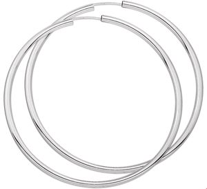 Oorringen ronde buis zilver 2.5 mm x 60 mm