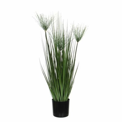 Groene Papyrus moerasplant kunstplant 76 cm in zwarte pot