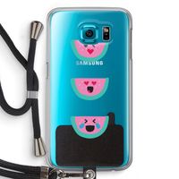 Smiley watermeloen: Samsung Galaxy S6 Transparant Hoesje met koord