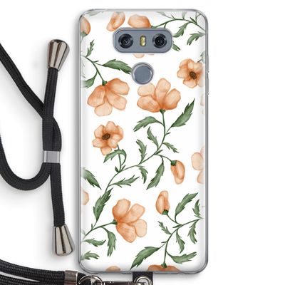 Peachy flowers: LG G6 Transparant Hoesje met koord
