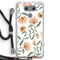 Peachy flowers: LG G6 Transparant Hoesje met koord