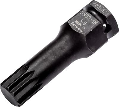 HAZET Krachtdopsleutelbit 990S-18LG · 1/2 inch (12,5 mm) vierkant hol, 24 mm buitenzeskant · Binnenveeltandprofiel XZN · SW M18