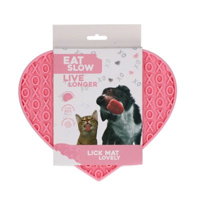 Eat Slow Live Longer Lick Mat Lovely Pink
