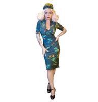 Elizabeth Pencil Dress in Leaves Print-XXXL | 61% korting - thumbnail