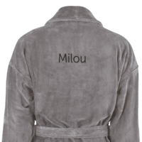 Dames badjas borduren - Grijs - S/M