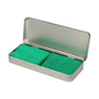 Sport zweetbandjes set - 2x stuks - groen - in metalen opslag / bewaar doosje - sport artikelen