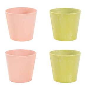 Sierpot mix 4-pack Groen & Roze (gerecycled kunststof voor potmaat 12)