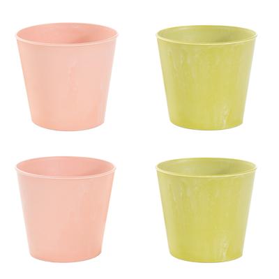 Sierpot mix 4-pack Groen & Roze (gerecycled kunststof voor potmaat 12)