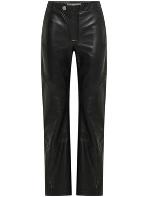 Dion Lee pantalon en cuir à empiècements - Noir