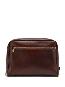 Brunello Cucinelli trousse de toilette zippée en cuir - Marron