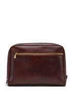 Brunello Cucinelli trousse de toilette zippée en cuir - Marron