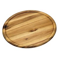 Houten serveerbord/pizzabord rond 32 cm