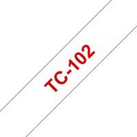 Brother Gloss Laminated Labelling Tape - 12mm, Red/Clear Brother Gloss Laminated Labelling Tape - 12mm, Red/Clear
