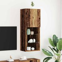 TV-kast Wandgemonteerd Oud Hout 40.5 x 30 x 102 cm Bewerkt hout