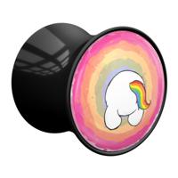 Double Flared Plug met Chubby Unicorn Design Acryl Tunnels & Plugs - thumbnail