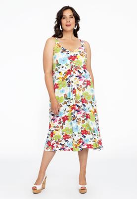 Yoek Mouwloze jurk MAYFLOWER | Wit | Maat 54/56