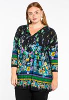 Yoek Wijd shirt met split OLIVIA | Zwart | Maat 46/48