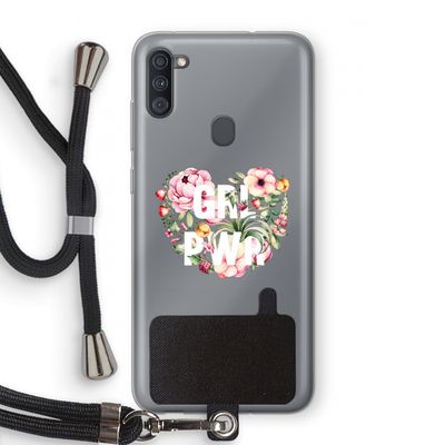 GRL PWR Flower: Samsung Galaxy A11 Transparant Hoesje met koord