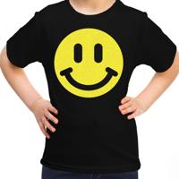 Verkleed T-shirt voor meisjes - Smile Emoticon - zwart - carnaval - feestkleding voor kinderen