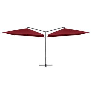 VidaXL Parasol dubbel met stalen paal 250x250 cm bordeauxrood