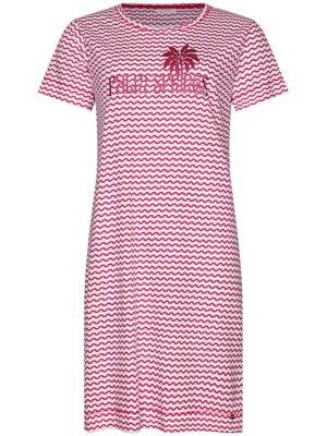 Katoenen nachthemd palmbomen roodroze