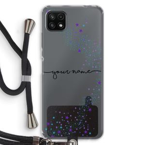 Sterren: Samsung Galaxy A22 5G Transparant Hoesje met koord