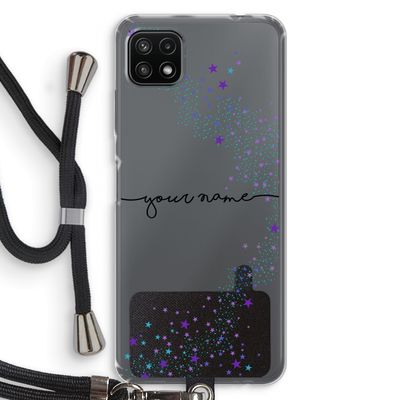 Sterren: Samsung Galaxy A22 5G Transparant Hoesje met koord
