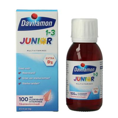 Davitamon Junior 1+ vloeibare vitamines framboos