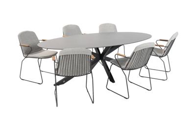 4 Seasons Veneto/Privada ovale tuinset - 240x107 cm. - stapelbaar