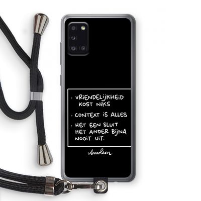 Mijn Motto's: Samsung Galaxy A31 Transparant Hoesje met koord