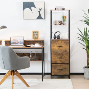 Vrijstaande Boekenkast Opbergkast met Lades 43 x 39 x 156 cm Bruin