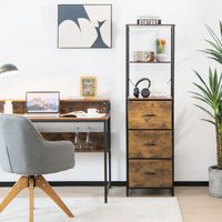Vrijstaande Boekenkast Opbergkast met Lades 43 x 39 x 156 cm Bruin