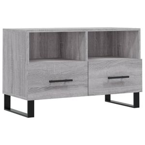 vidaXL Tv-meubel 80x36x50 cm bewerkt hout grijs sonoma eikenkleurig