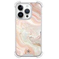 iPhone 14 Pro siliconen shockproof hoesje - Marmer waves iPhone 14 Pro siliconen shockproof hoesje - Marmer waves