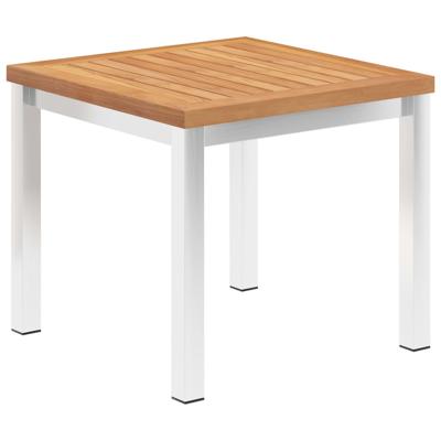 Tuinbijzettafel 45x45x38 cm massief teakhout en roestvrij staal